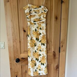 Reformation strapless floral Dress- never worn